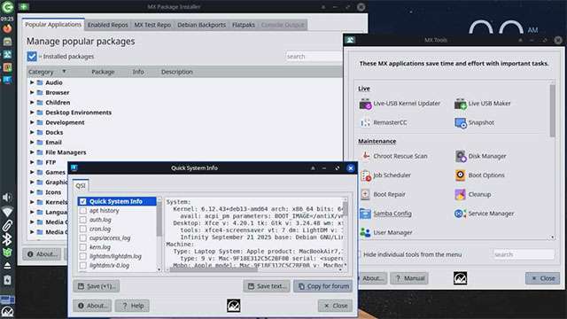 L'interfaxxia Xfce della distribuzione MX Linux