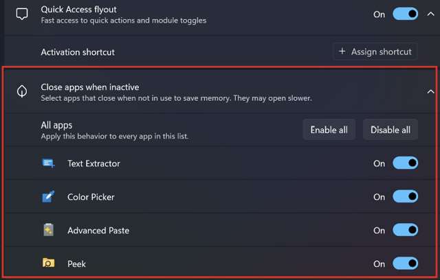 La funzionalità Low Memory Mode proposta per PowerToys