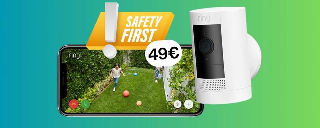 La sicurezza prima di tutto con la videocamera Ring oggi a soli 49€