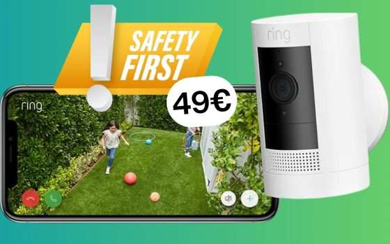 La sicurezza prima di tutto con la videocamera Ring oggi a soli 49€