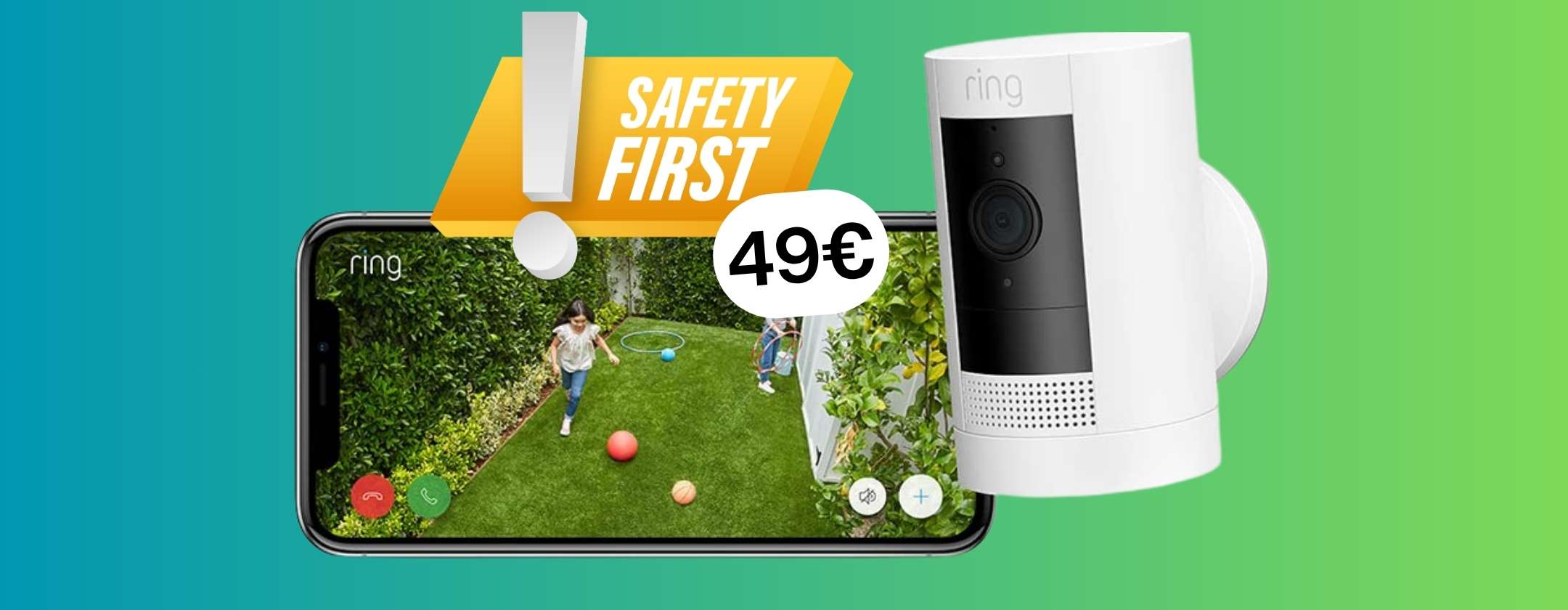 La sicurezza prima di tutto con la videocamera Ring oggi a soli 49€