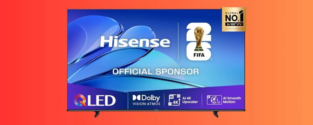 Smart TV Hisense da 58" QLED 4K al minimo storico su Amazon