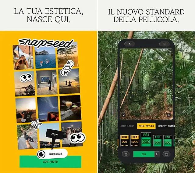 Screenshot per Snapseed 4.0 su Android