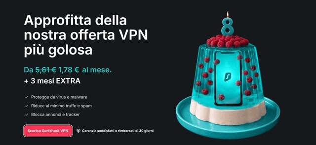surfshark vpn compleanno offerta