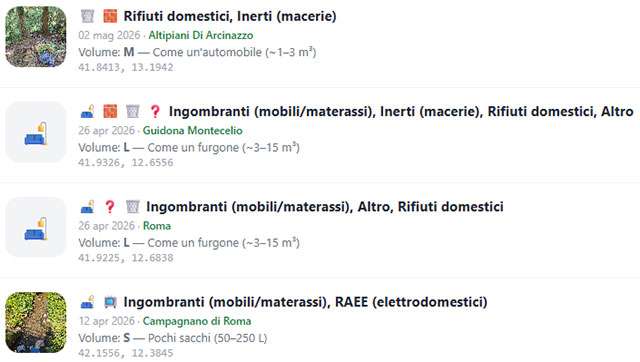 Le segnalazioni su WastApp
