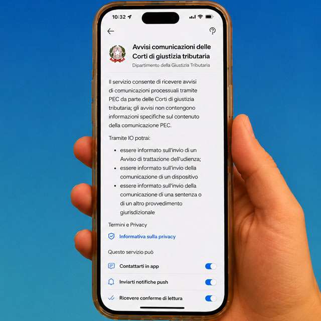 Tra i Servizi dell'app IO sono arrivati gli avvisi delle Corti di giustizia tributaria