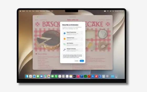 Safari genera estensioni da prompt, basta descrivere cosa si vuole