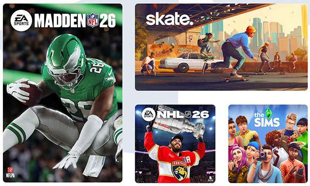 Alcuni dei giochi che fanno parte dell'iniziativa EA Advertising