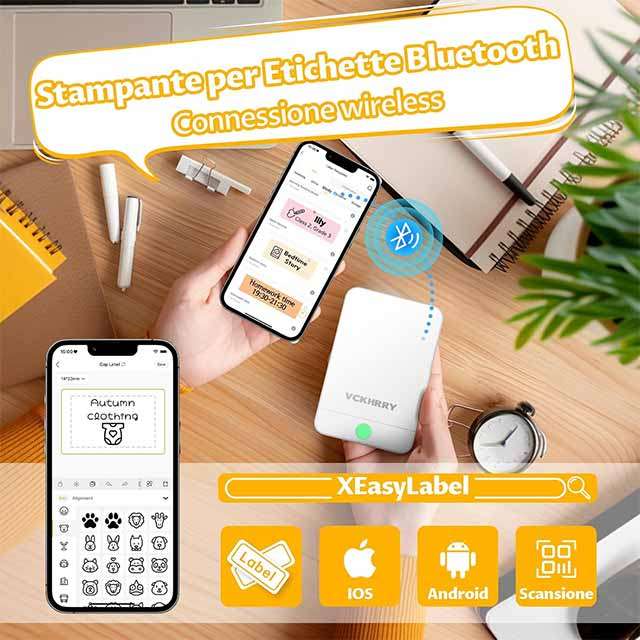 L'etichettatrice Bluetooth del marchio VCKHRRY in vendita su Amazon Haul