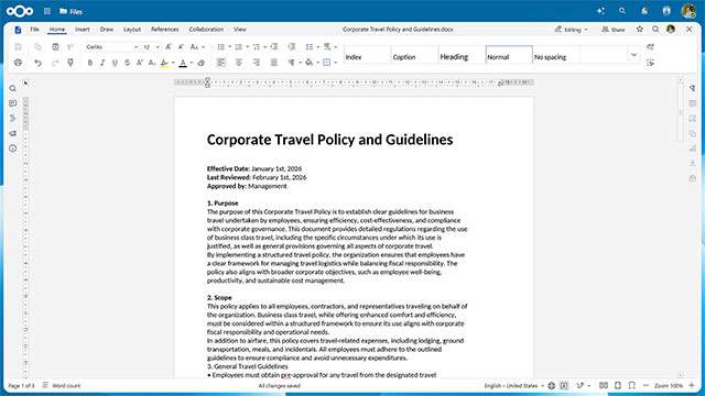 Una delle applicazioni incluse nella suite Euro-Office