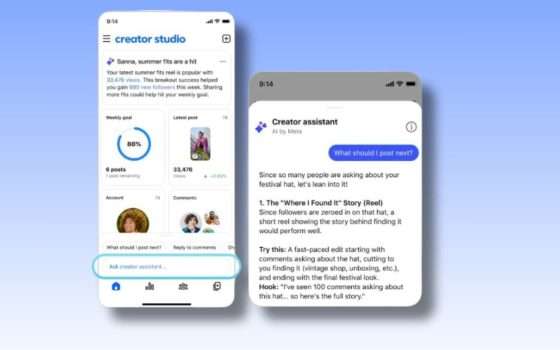 Facebook lancia app AI dedicata ai creator per contenuti e risposte