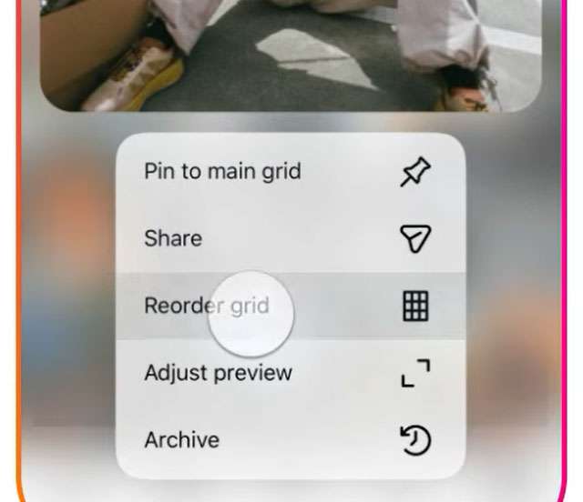 La nuova funzionalità per riordinare i post nella griglia di Instagram