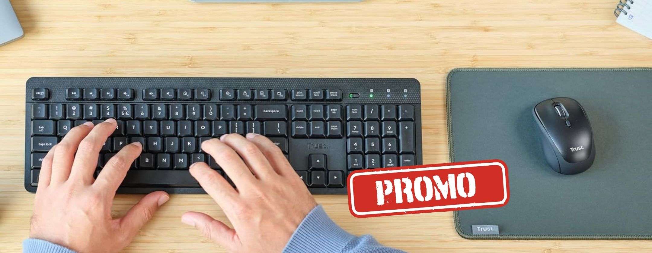 Mouse e Tastiera Wireless Trust Ymo II a meno di 20€ su Amazon