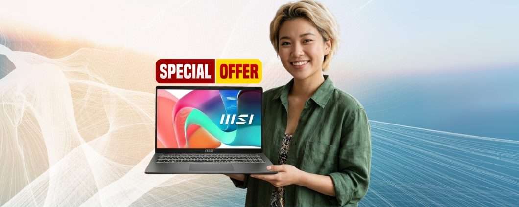 msi Modern 15 con i5, Intel Iris Xe, 512GB PCIe4 e 16GB RAM a 489€