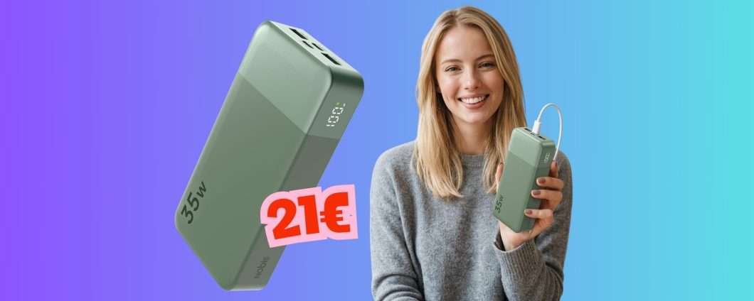 Ricarica i dispositivi anche fuori casa con questo Power Bank da 20000mAh a 21€