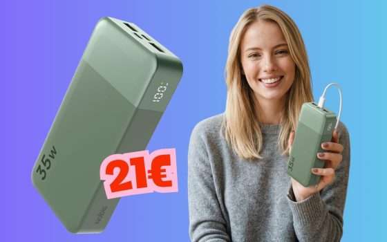 Ricarica i dispositivi anche fuori casa con questo Power Bank da 20000mAh a 21€