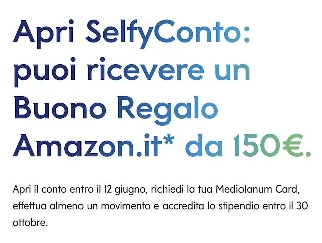 selfyconto offerta fino al 12 giugno