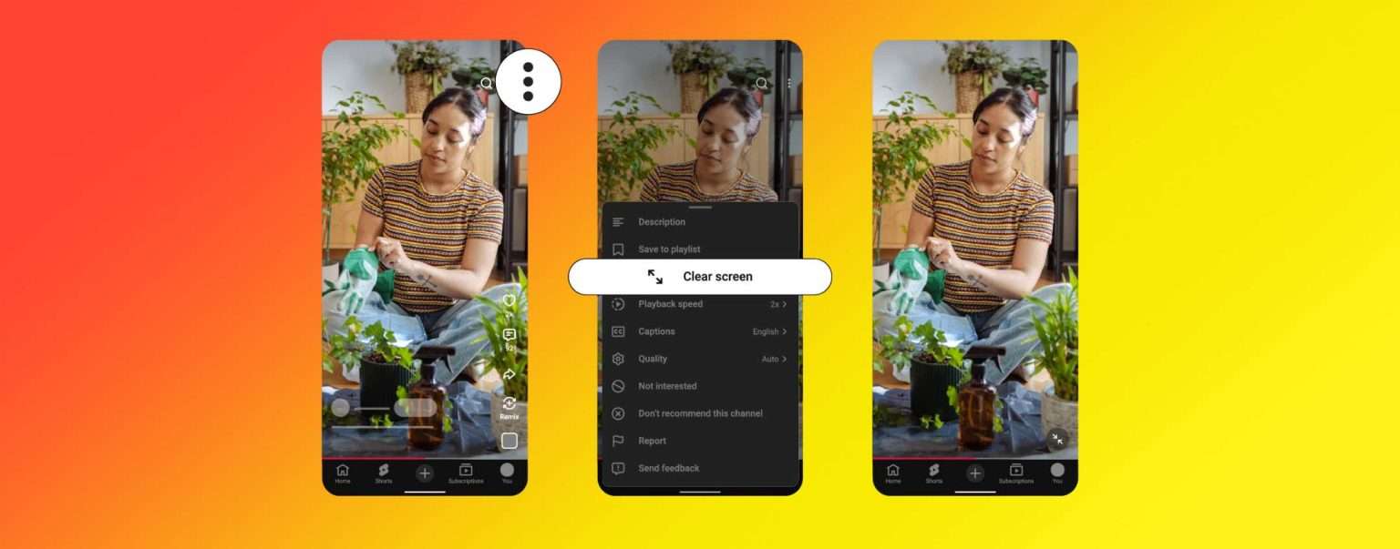 Anteprima: Short di YouTube copia TikTok con schermo pulito e velocità 2x