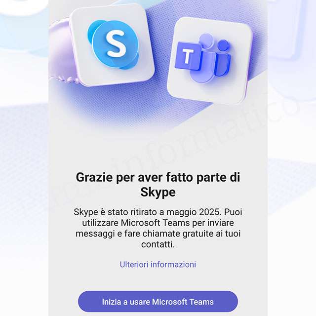 La notifica 'dummy string' di Skype non fa altro che spingere l'utente a provare Teams