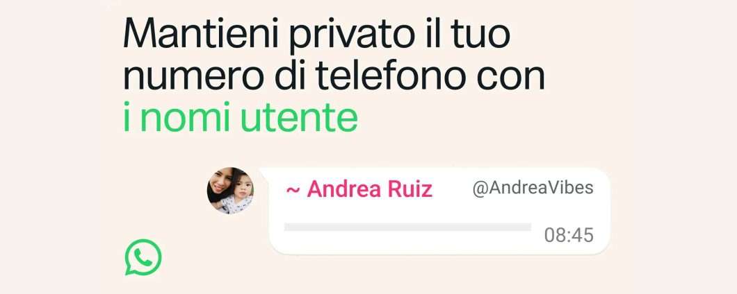 WhatsApp: username al posto del numero di telefono, come si prenota