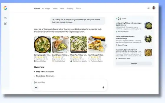Google rende le ricette su AI Mode più visibili per i food blogger