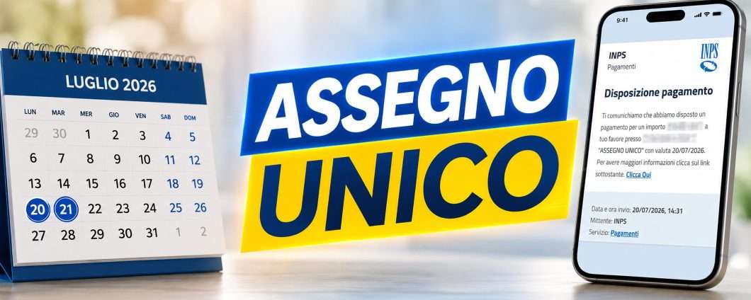 Quando viene pagato l'Assegno Unico di luglio 2026