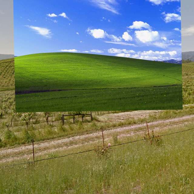 Lo sfondo di Windows XP e lo stato attuale della collina