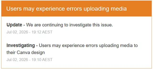 Canva conferma i problemi con gli upload