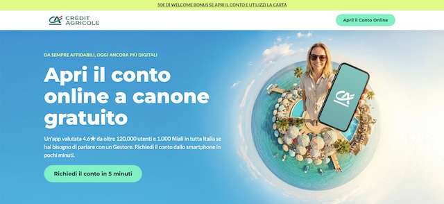 credit agricole conto corrente online