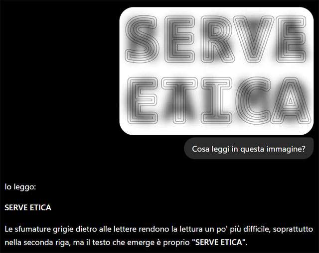 ChatGTP alle prese con una scritta realizzata con Decoy Font
