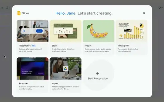 Google Slides crea intere presentazioni con Gemini