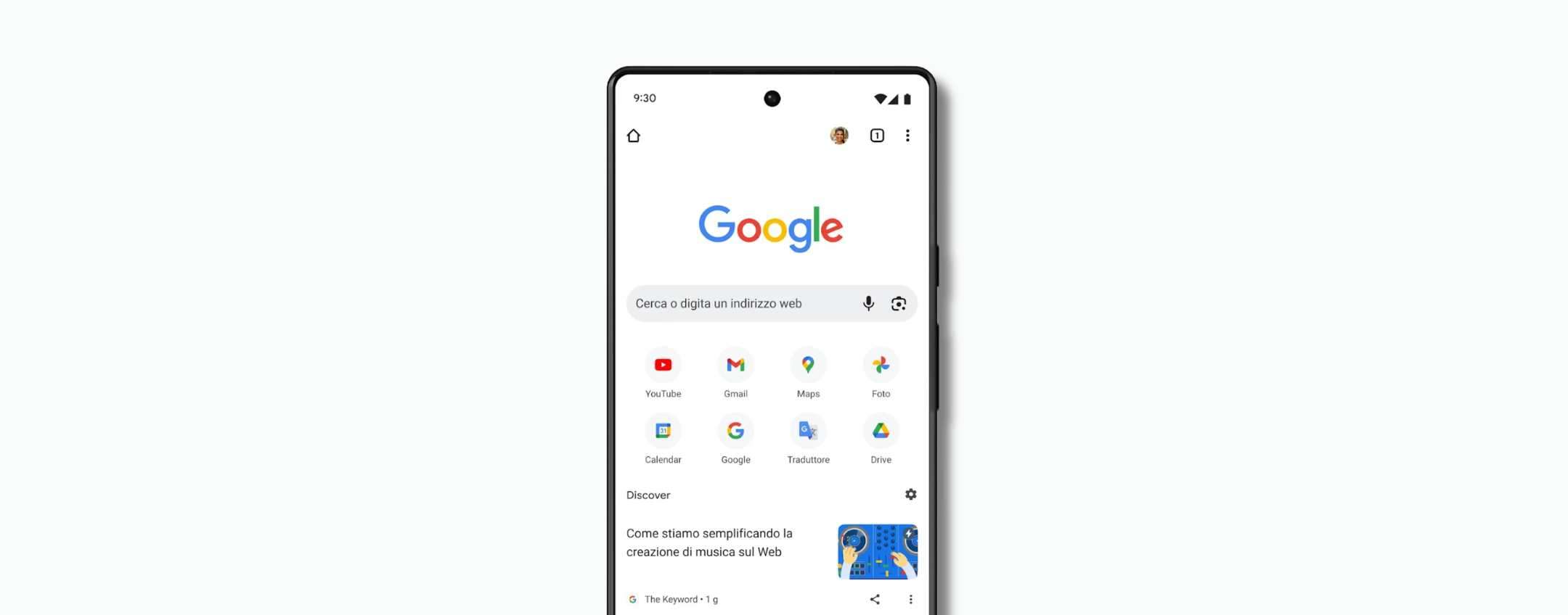 Google Chrome versione 150 con tasto Indietro per la navigazione