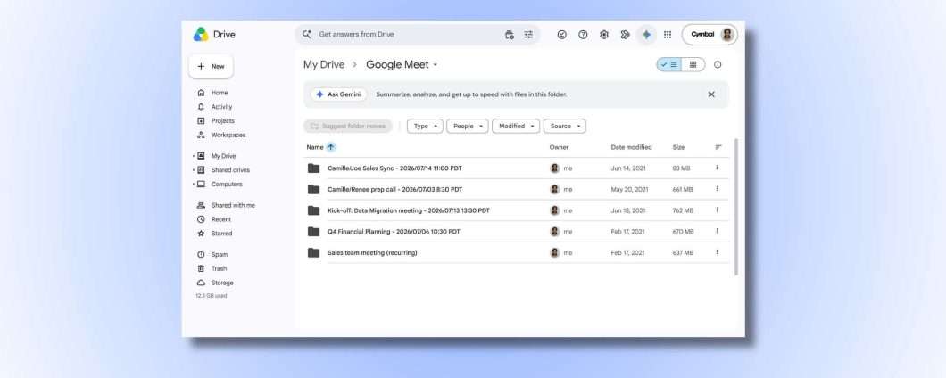 Google Meet organizza automaticamente registrazioni e trascrizioni