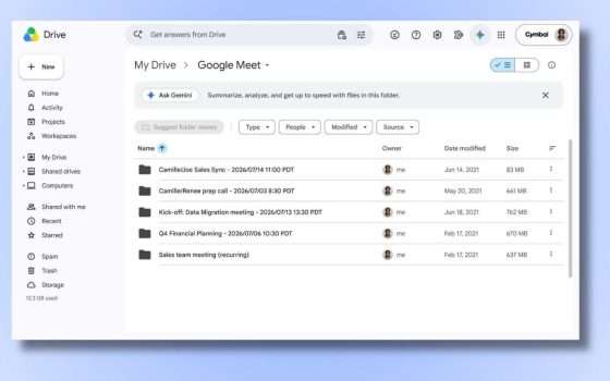 Google Meet organizza automaticamente registrazioni e trascrizioni