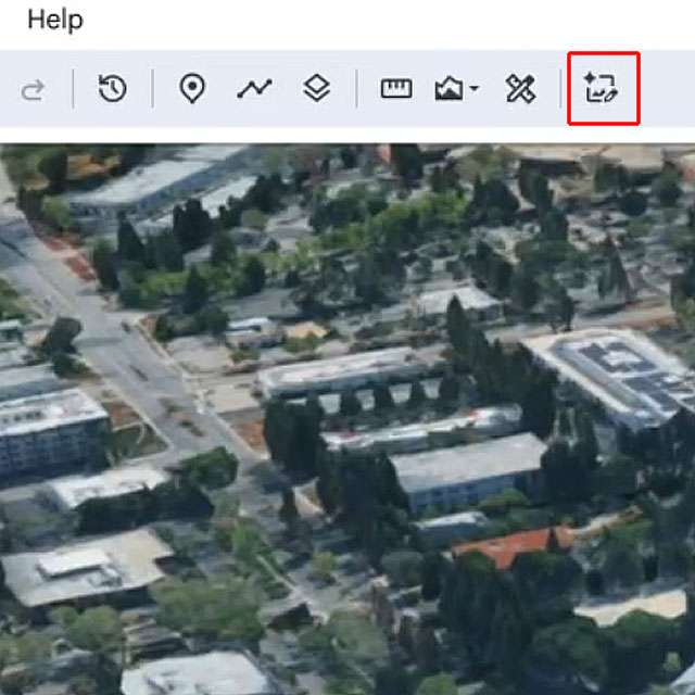 Il pulsante per l'editing AI con Nano Banana all'interno di Google Earth