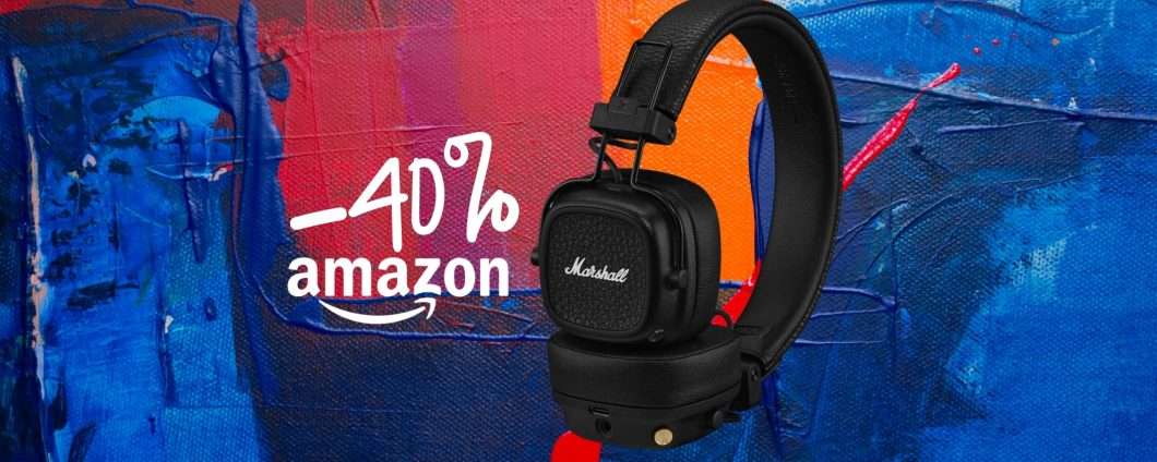 Le iconiche cuffie Bluetooth Marshall Major V oggi scontate del 40%