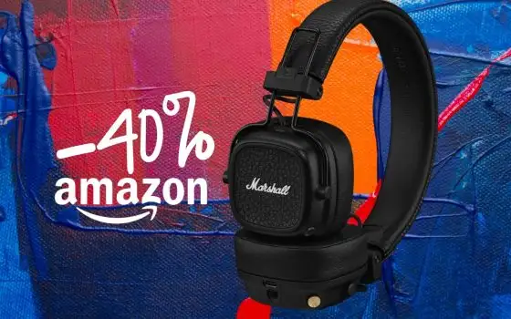 Le iconiche cuffie Bluetooth Marshall Major V oggi scontate del 40%