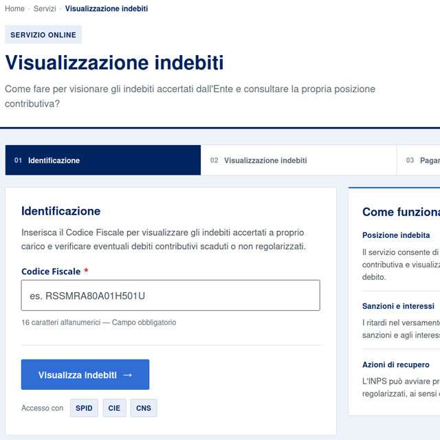 Una delle pagine che simulano di essere INPS per rubare dati