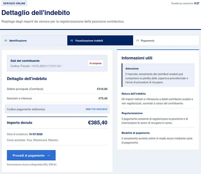 Una delle pagine che simulano di essere INPS per rubare dati