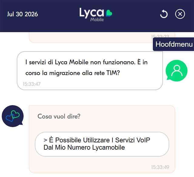 LIA risponde alla domanda sulla migrazione alla rete TIM