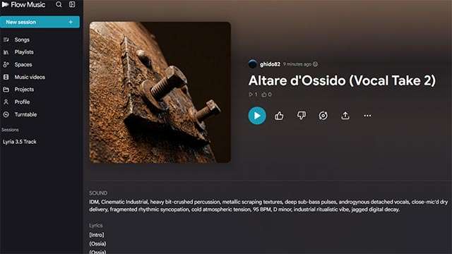 Altare d'Ossido, la canzone composta da Lyria 3.5