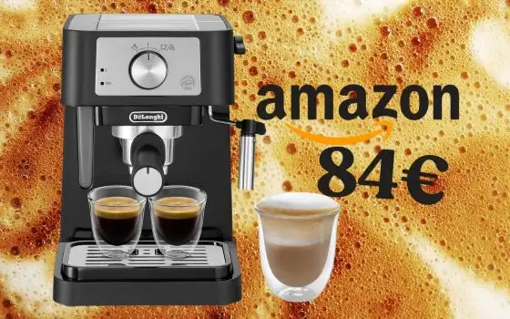 Macchina da caffè De'Longhi, macinato o cialde + montalatte, a 84€