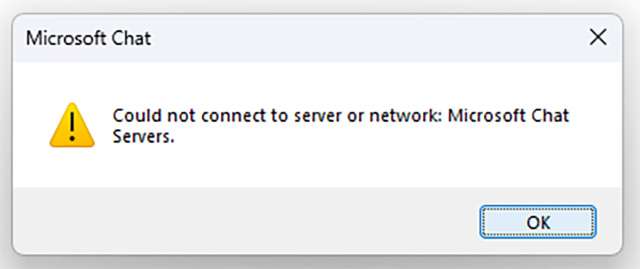 Non ci sono server di Microsoft Chat attivi