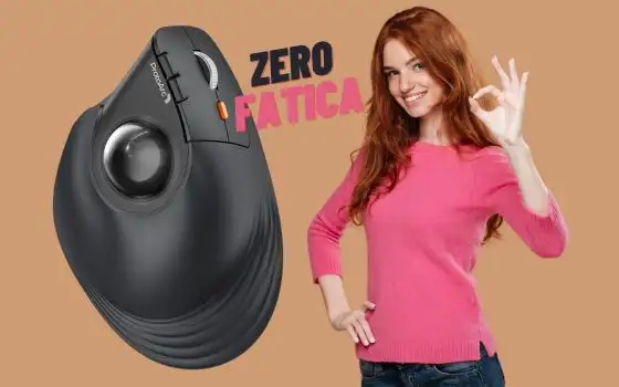 Mouse wireless verticale con Trackball per azzerare la fatica al computer
