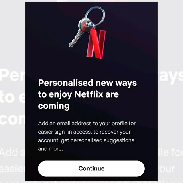 Il messaggio inviato da Netflix ai suoi utenti