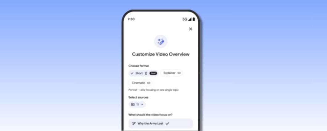 NotebookLM trasforma le ricerche in video verticali da 60 secondi
