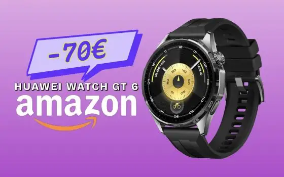 L'ottimo smartwatch HUAWEI WATCH GT 6 da 46mm a 70€ in meno