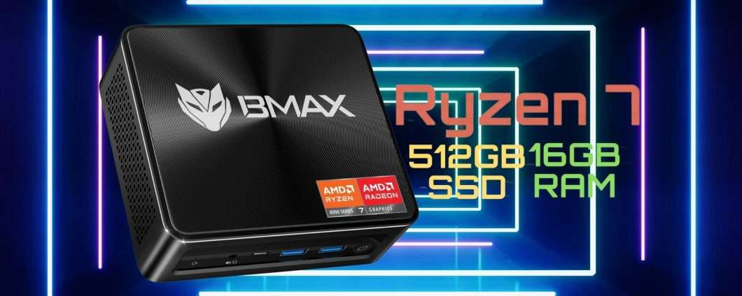 Potente Mini PC con Ryzen 7, 16GB RAM e 512GB SSD a meno di 470€