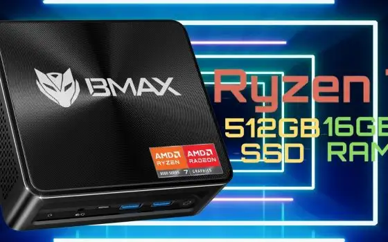Potente Mini PC con Ryzen 7, 16GB RAM e 512GB SSD a meno di 470€