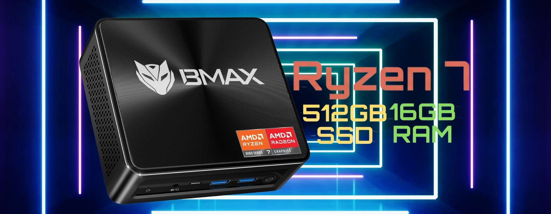 Potente Mini PC con Ryzen 7, 16GB RAM e 512GB SSD a meno di 470€